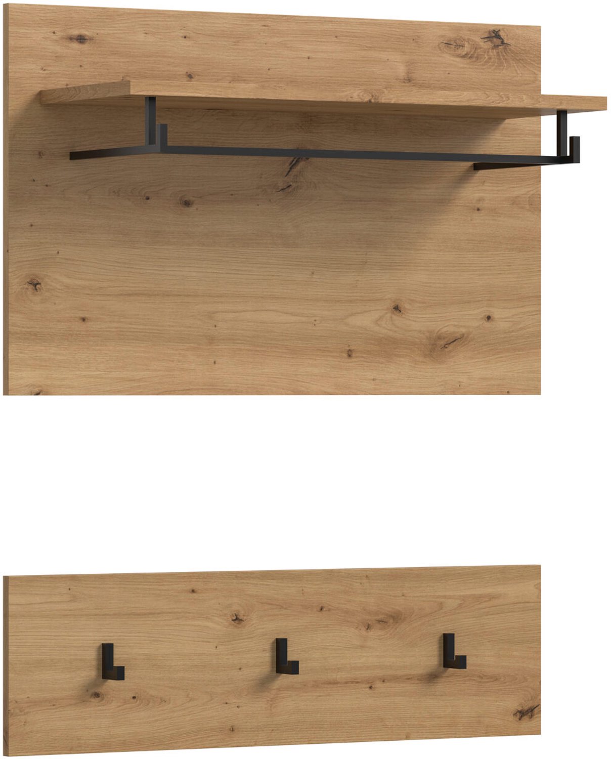 Furnilux Canu Garderobepaneel Artisan Eiken 80x73x27 cm met kapstok Artisan Eiche Nachbildung