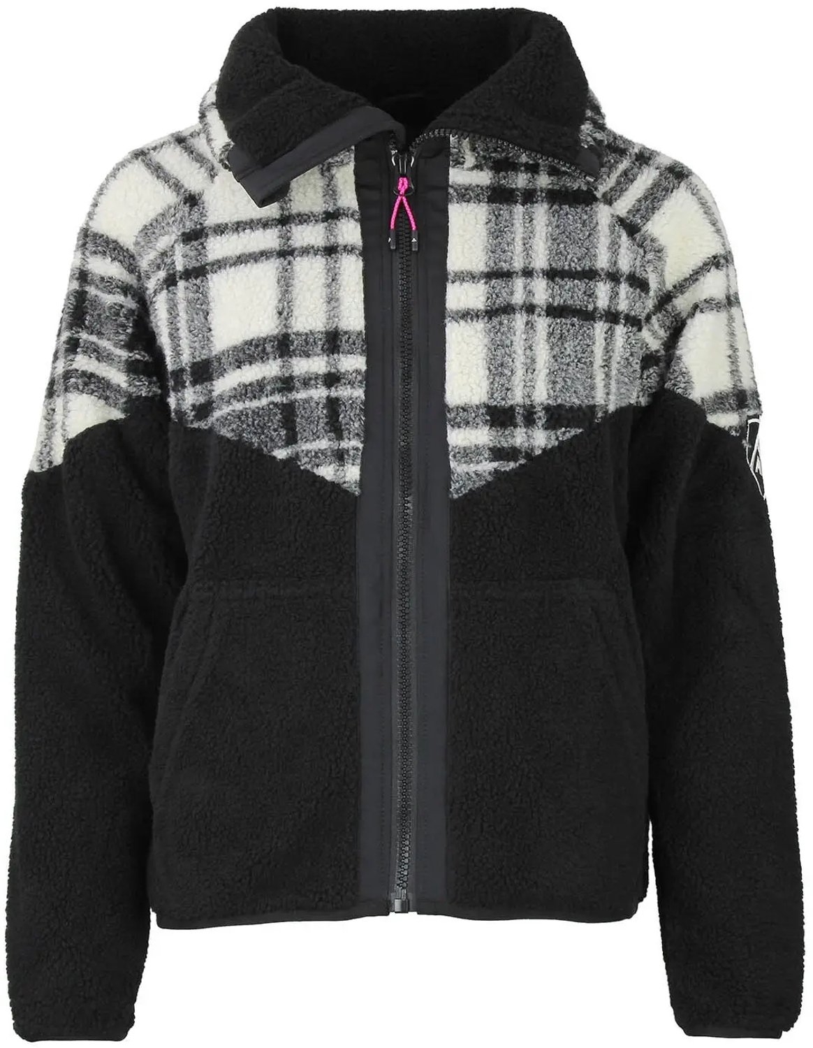 Damesfleece met rits Peak Mountain Sherpa 350G Zwart