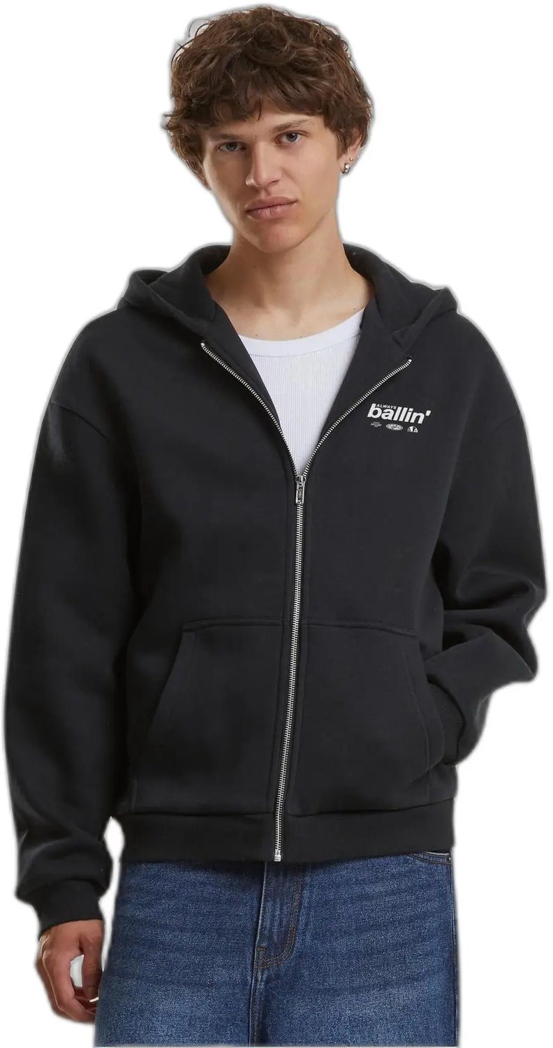 Hooded sweatshirt met rits Mister Tee Always Ballin Zwart