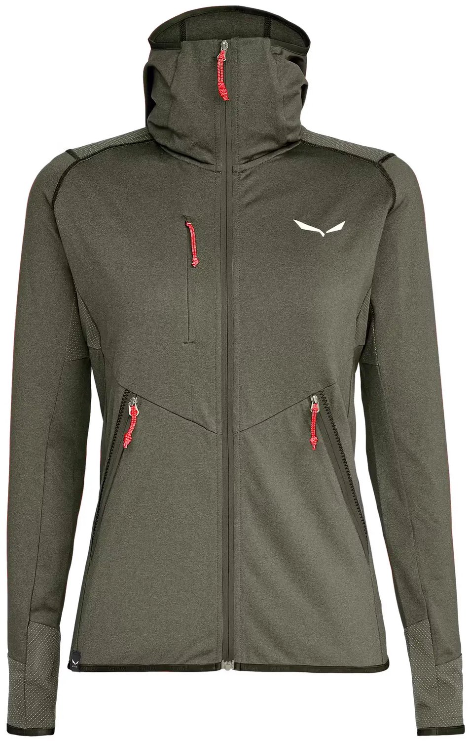Hybride damesjack met capuchon Salewa Agner Groen