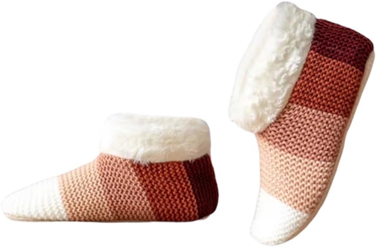 Warme vloersokken -vloersokken-vloer sokken geweven ontwerp voor antislip geschikt voor gebruik in de winter geschikt voor binnenruimtes vloeren en bedden – één past iedereen Bruin