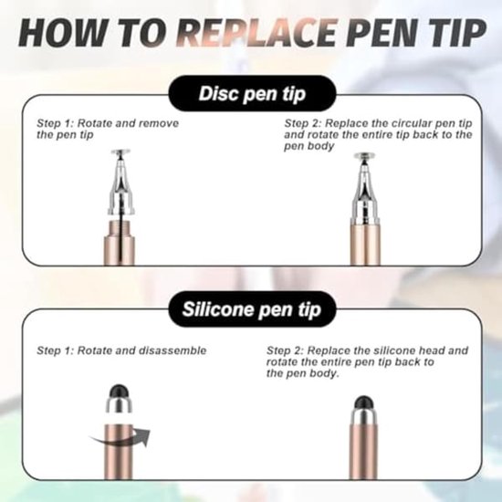 Stylus pennen,Stylus voor 2-in-1 tablets/smartphones, opladen niet nodig. — afbeelding 4