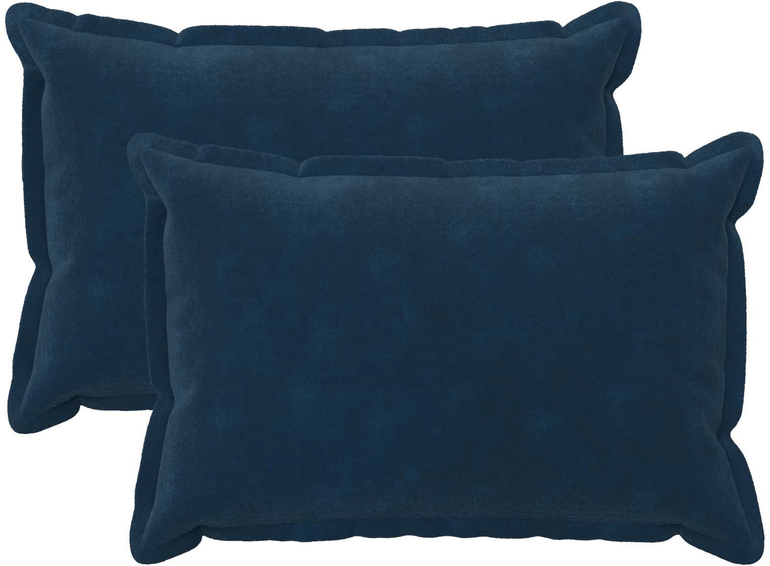 vidaXL Dekenkussen - 2 - st - HOUTEN - Blauw - 50 - x - 80 - cm - Microfiber - Fleece