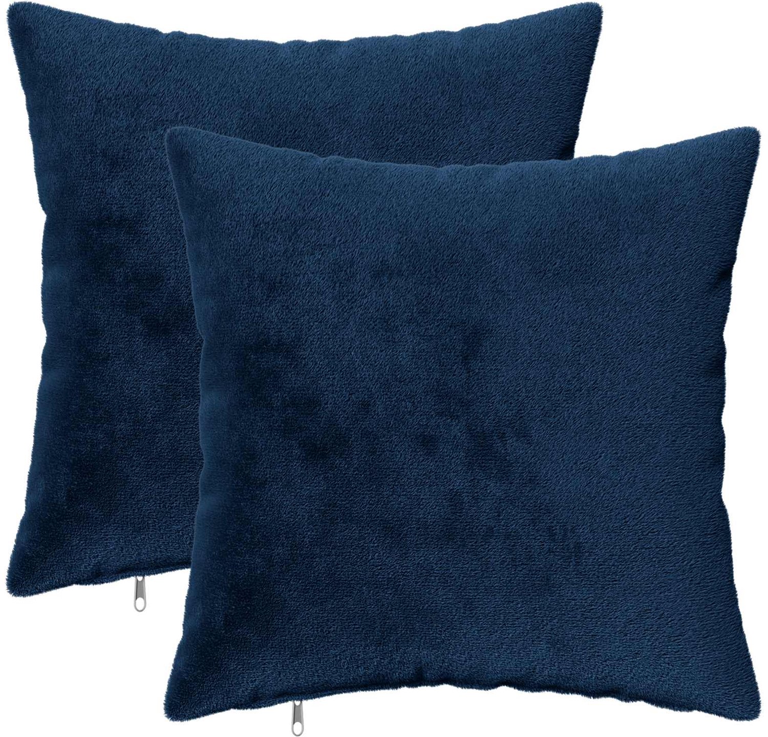 vidaXL Dekenkussen - 2 - st - HEERLEN - Marineblauw - 30 - x - 30 - cm - Flanel