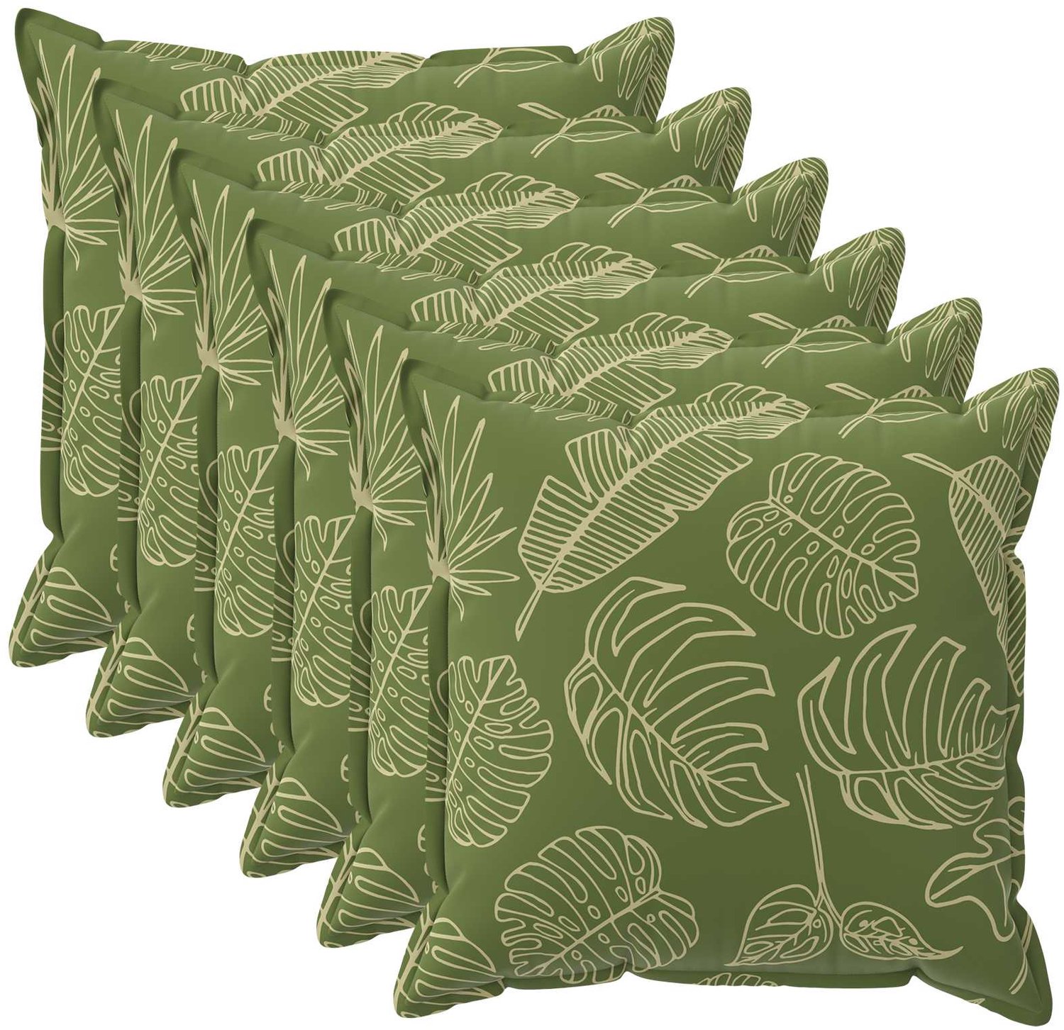 vidaXL Dekenkussen - 6 - st - HOUTEN - Blad - Design - 35 - x - 35 - cm - Polyester Bladontwerp