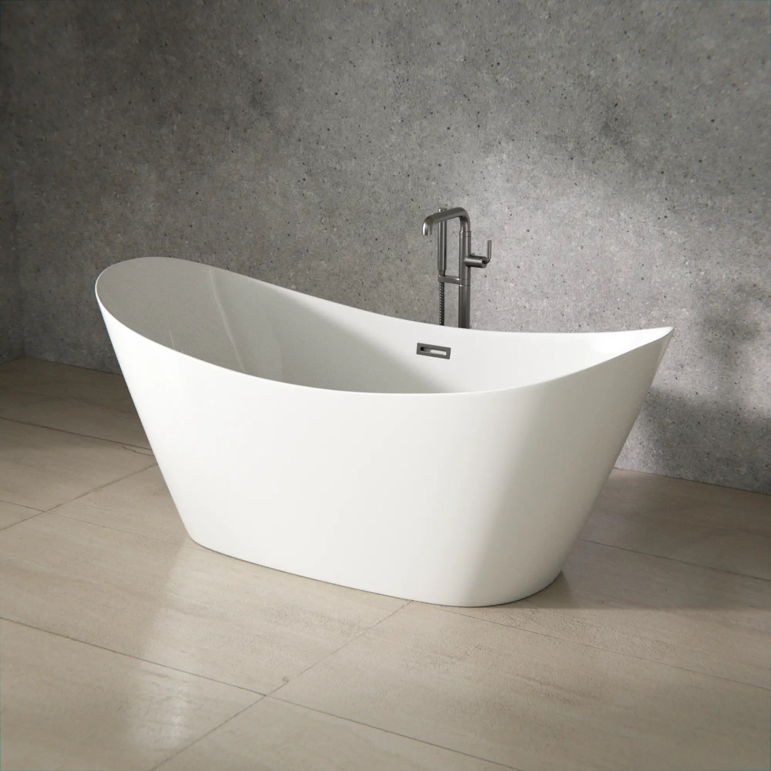 Vrijstaand bad Rhea - 170x72x73cm - Wit
