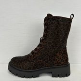Gave veterboots met shiny afwerking panter Panter / 40