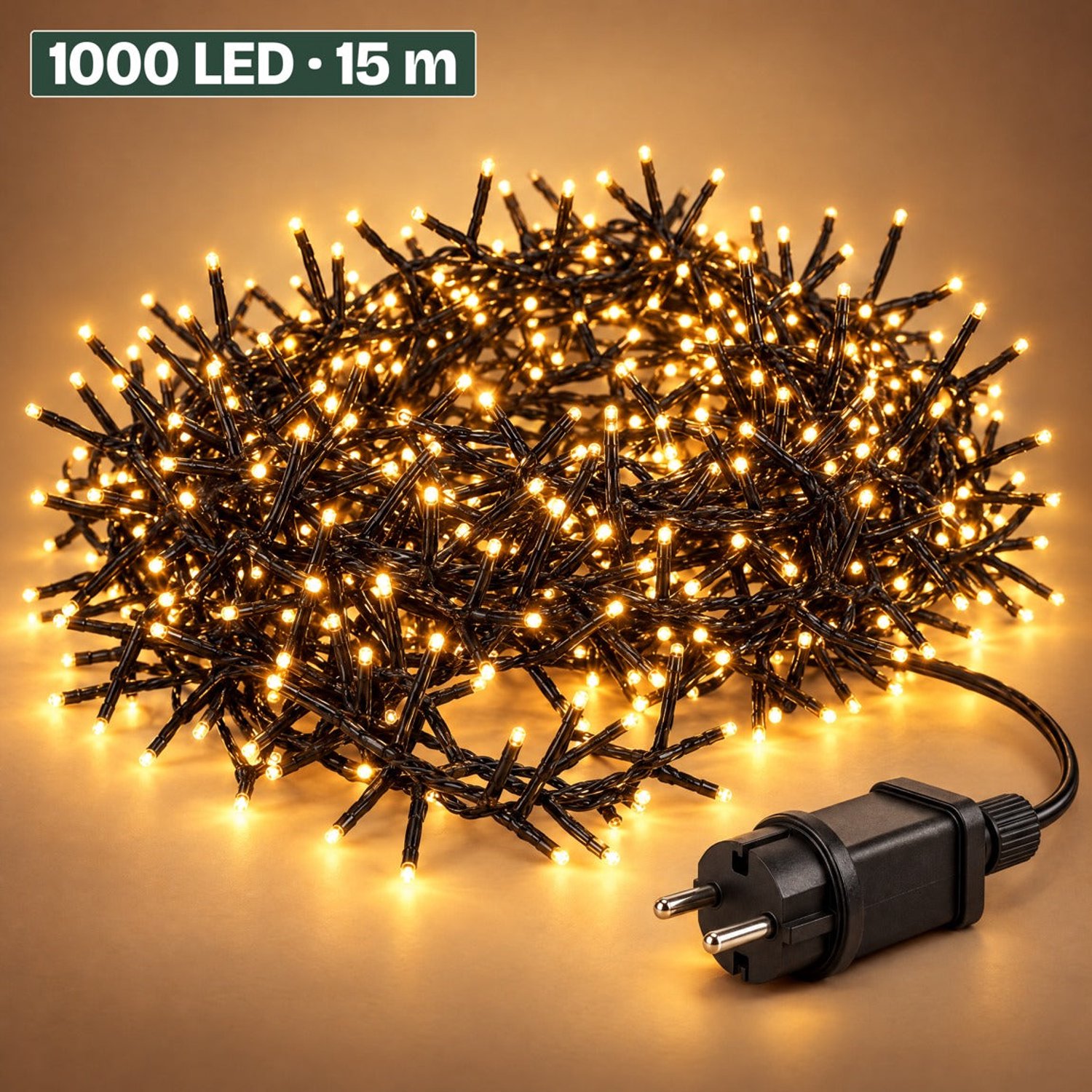 Levano Kerstverlichting Buiten - 1000 LED 15 m Extra Warm Wit - Kerstboomverlichting - Clusterverlichting - Kerstlampjes - Lichtsnoer Binnen en Buiten - Lichtslinger - Kerstlichtjes - Buitenverlichting Kerst - LED Kerstverlichting met Timer
