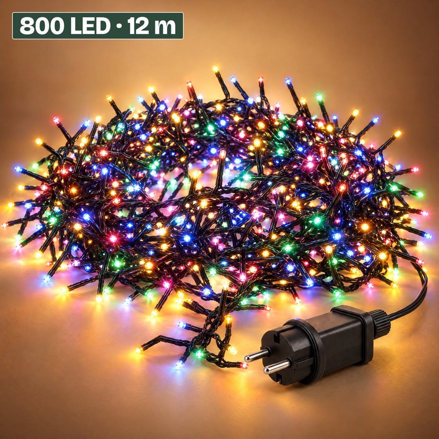 Levano Kerstverlichting Buiten - 800 LED 12 m Multicolor - Kerstboomverlichting - Clusterverlichting - Kerstlampjes - Lichtsnoer Binnen en Buiten - Lichtslinger Binnen - Kerstlichtjes - Buitenverlichting Kerst - LED Kerstverlichting met Timer