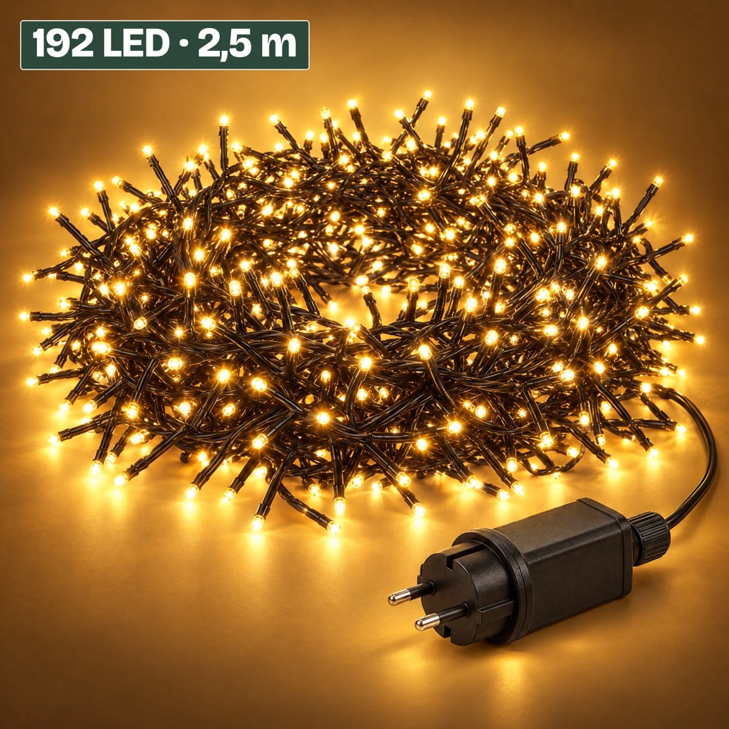 Levano Kerstboomverlichting 192 LED 2,4 m Extra Warm Wit - Kerstverlichting Binnen en Buiten - Clusterverlichting - Kerstlampjes - Kerstboom Lampjes - Kerstversiering - Kerstlichtjes - Treecluster - Sfeerverlichting - LED Lichtsnoer - Timer