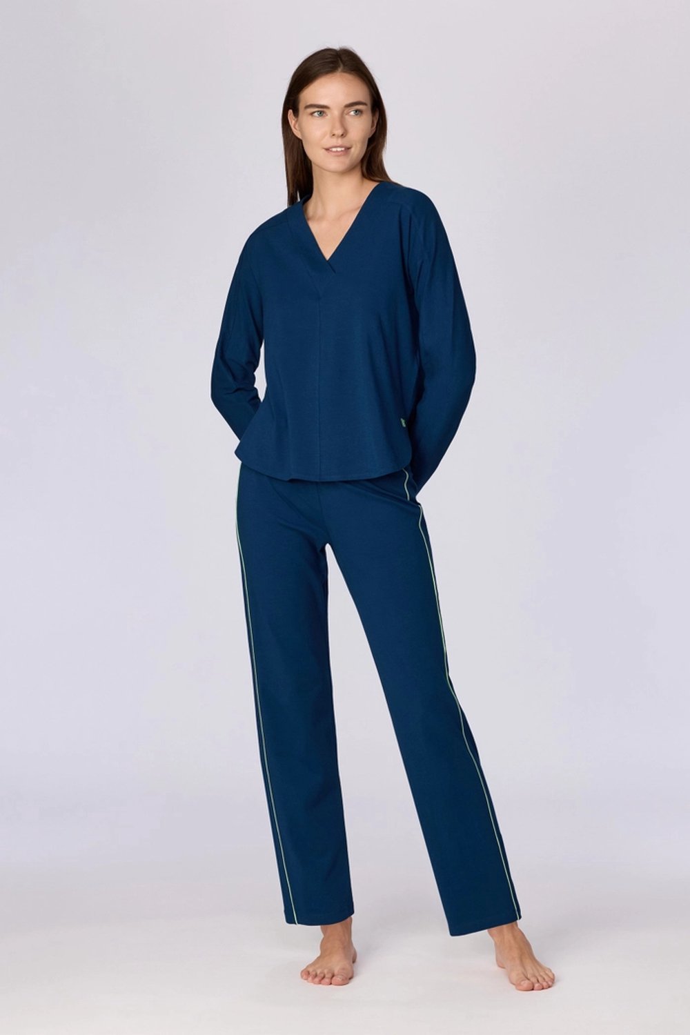 Woody pyjama dames - donkerblauw - 262-15-XPB-Z/881