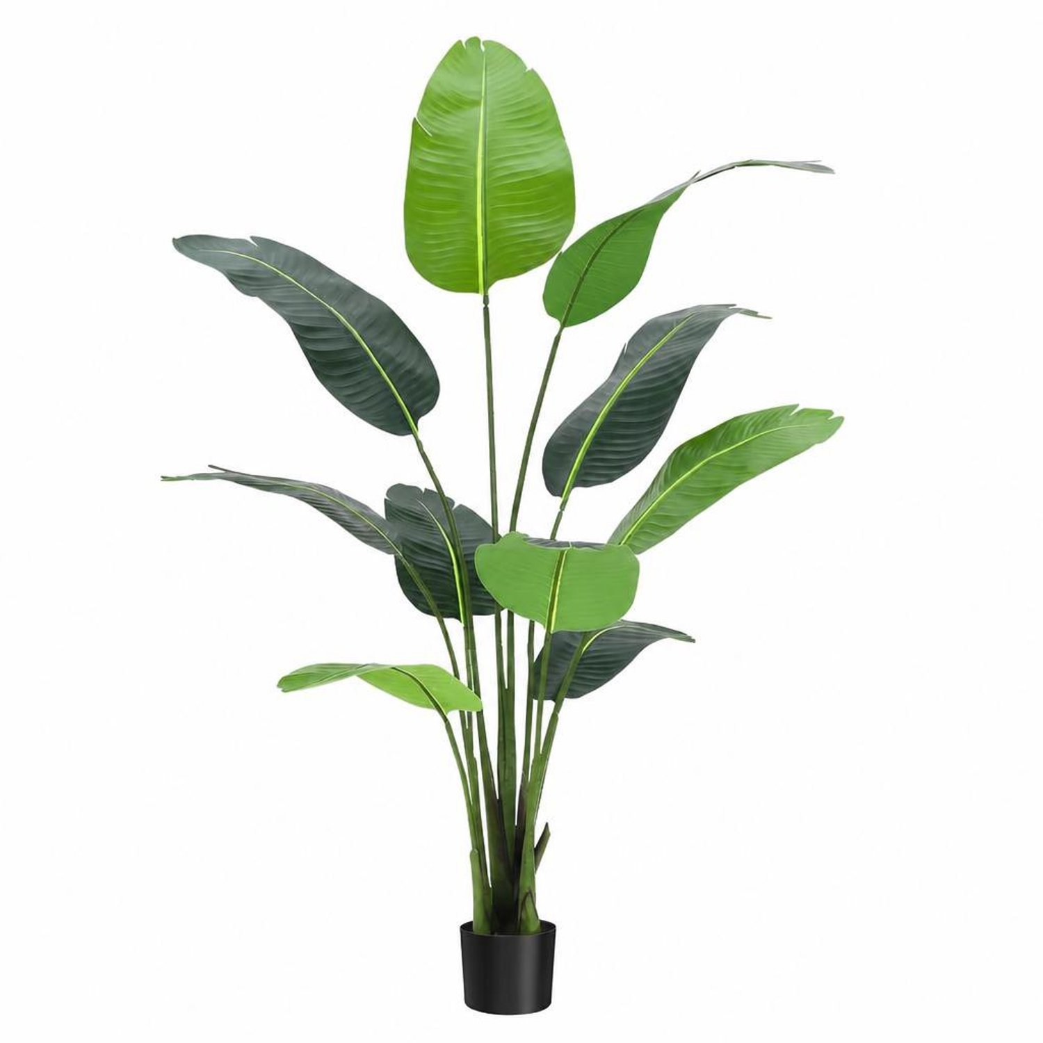 Triumpunpre Realistische Kunstmatige Paradijsvogelboom 122cm– UV‑ en Weerbestendig, Cement Anti‑Kantelpot, Huisdierveilig voor Woonkamer, Terras, Lobby en Cadeau Groen