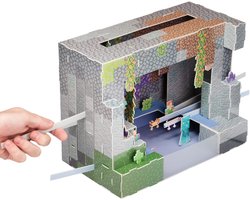 Minecraft 3D Constructiekit, 40-delige Ondergrondse Grot-scene, Geen Lijm of Schaar Vereist, Officieel Gelicentieerd - Paladone