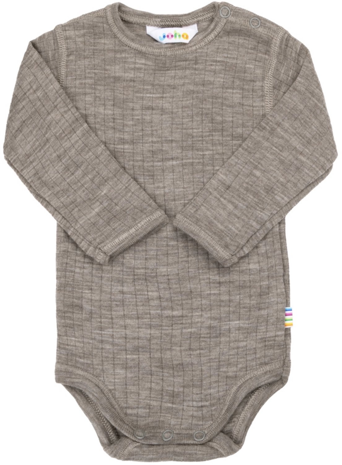 Joha baby romper - lange mouw - sesam melange – 100% wol - unisex - maat 50