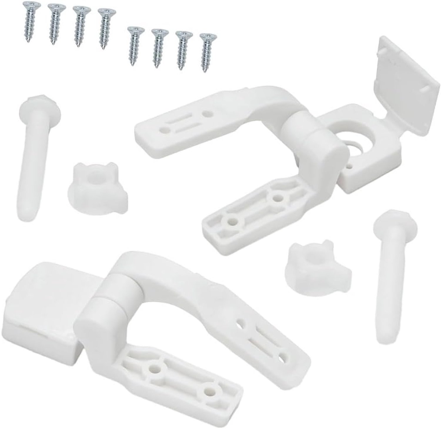 Toiletzitting Scharnieren - WC Deksel Bevestiging - Toilet Reparatie - Universele Pasvorm - 2 Paar - Wit