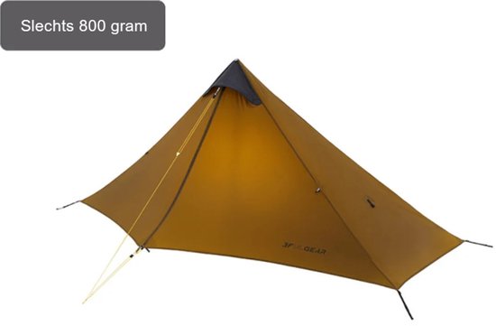 3F UL GEAR Lanshan 1 – 1-persoons Tent – Ultra Lichtgewicht – 3 seizoenen trekking tent – Waterdicht – Kampeertent – Kamperen – Dubbeldaks trekkerstent – Hiking & Wandelen – Bruins — afbeelding 3