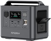 AFERIY 800W Portable Powerstation – 512Wh LiFePO4 Accu – 1 Uur Snel Laden & <10ms UPS – 9 Uitgangen – Met App & Zonne-energie (MPPT) – Zonnegenerator voor Camping, Campers & Noodstroom