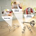 Overzicht van accessoires voor de Bosch ErgoMixx voor het mixen van deeg, pesto en room.