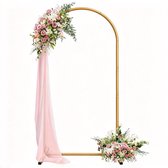 Trouwboog Metaal Geel - 1×2 Meter Stabiel Frame - Achtergrondstandaard Ballonnenboog voor Bruiloft, Feest, Fotoshoot Binnen en Buiten