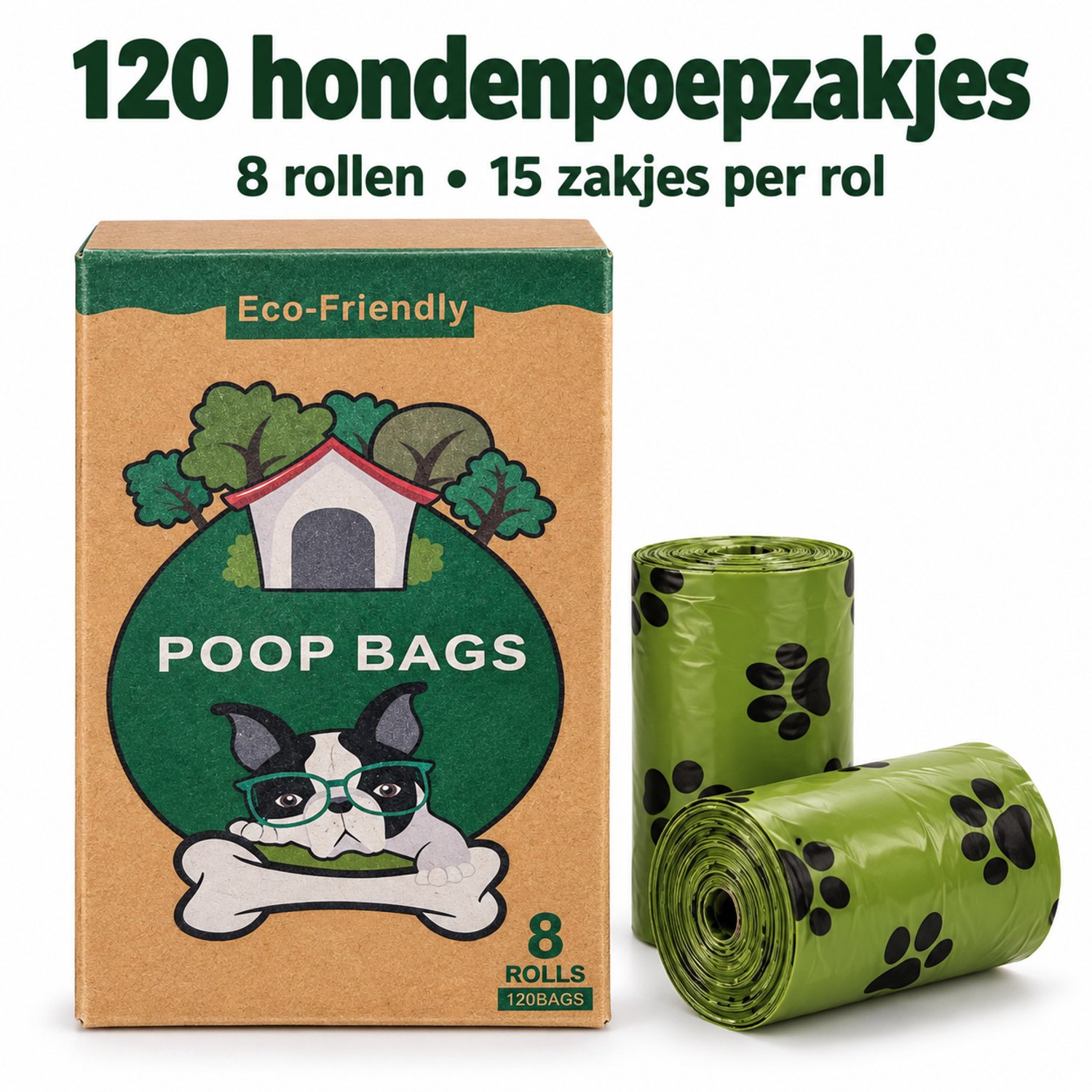 K&R Ventures Hondenpoepzakjes - 120 stuks - 8 rollen