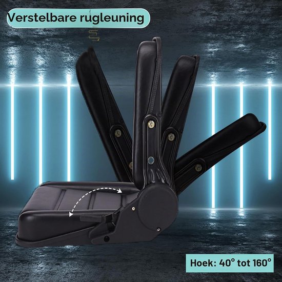 Vorkheftruck tractorstoel 40 x 40 cm - kunstleer - verstelbare rugleuning - comfortabel voor landbouwvoertuigen - m-winkel — afbeelding 3