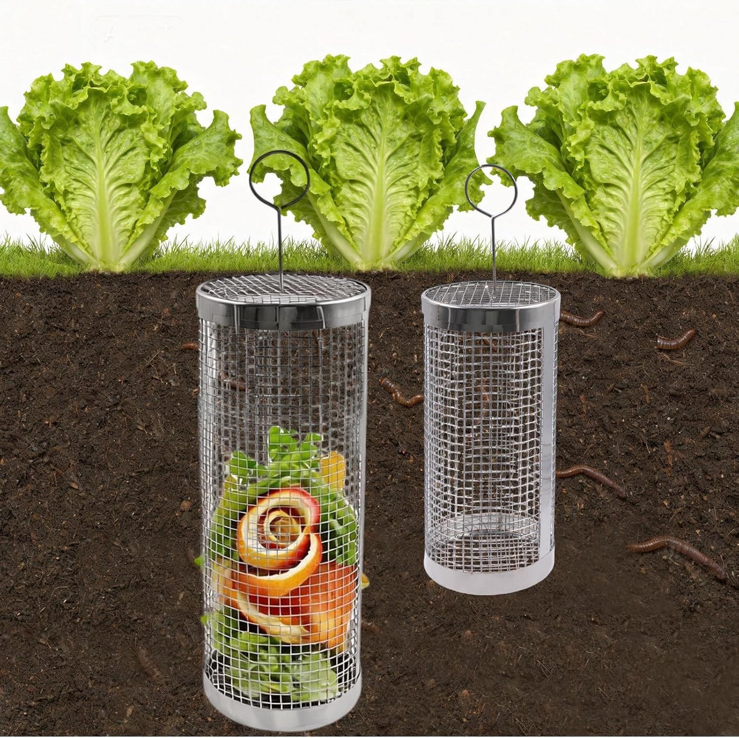 Duurzame compostbak voor buiten, ideaal voor keukengruiten, wormencompostering en tuinrecycling - 2 maten beschikbaar