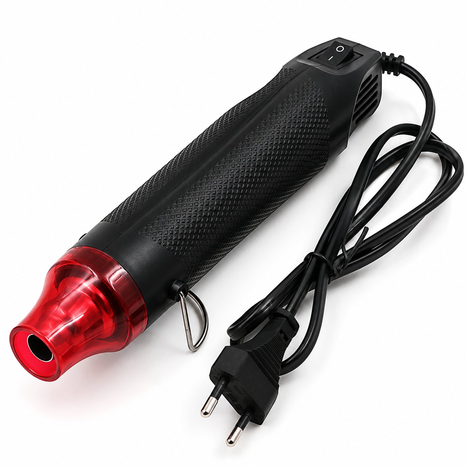 Mini Heteluchtpistool 300W - Warmtepistool - Voor Krimpkous en DIY - Hobby en Knutselen - Gerichte Hete Lucht - Compact met Antislip Handgreep - Met Steunbeugel - Zwart