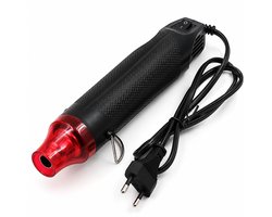 Mini Heteluchtpistool 300W - Warmtepistool - Voor Krimpkous en DIY - Hobby en Knutselen - Gerichte Hete Lucht - Compact met Antislip Handgreep - Met Steunbeugel - Zwart