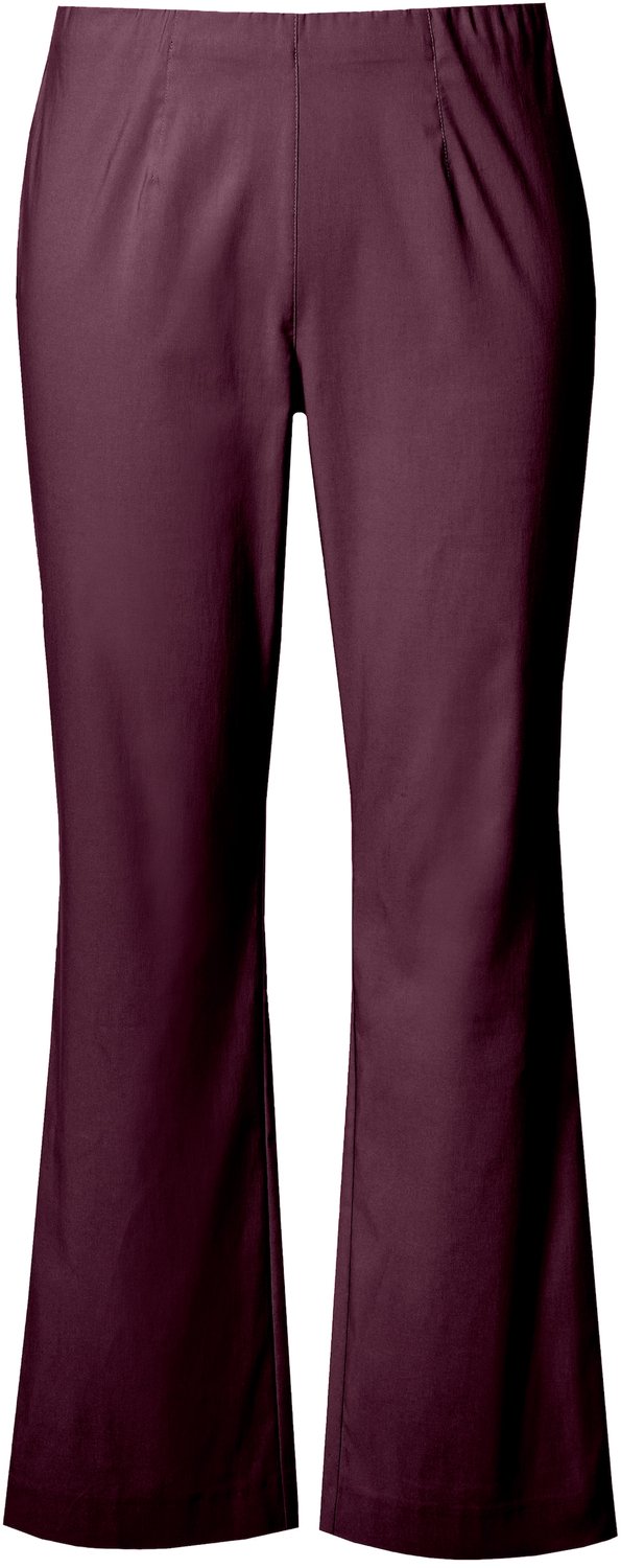 Ulla Popken - Dames - Bengalin broek thermofunctie elastische tailleband - Aubergine - Maat 44