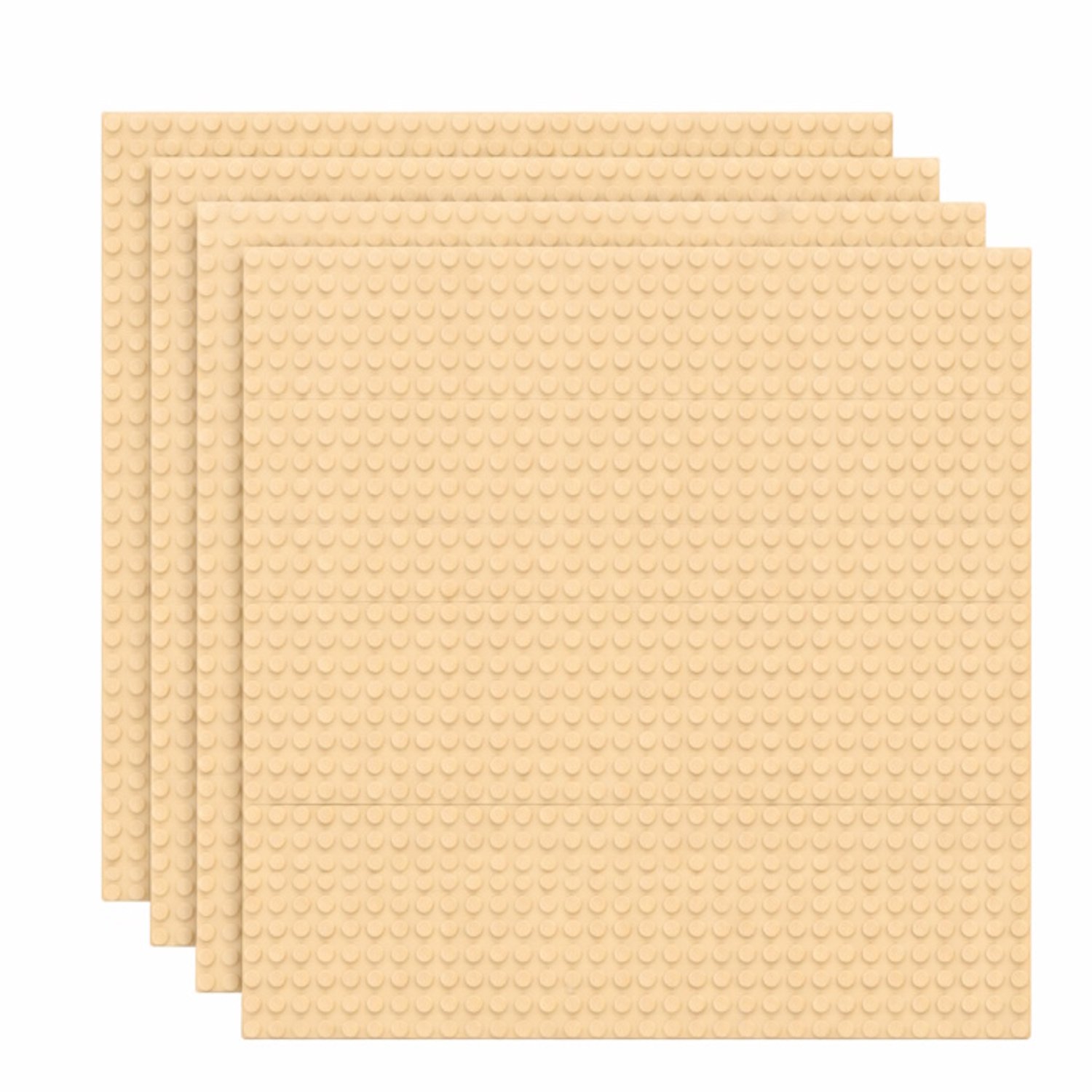 Uniblocks Classic zand bouwplaat 32x32 – Set van 4 Basisplaten (25,5 x 25,5 cm) – 100% Compatibel met bekende merken bouwstenen en bouwplaten