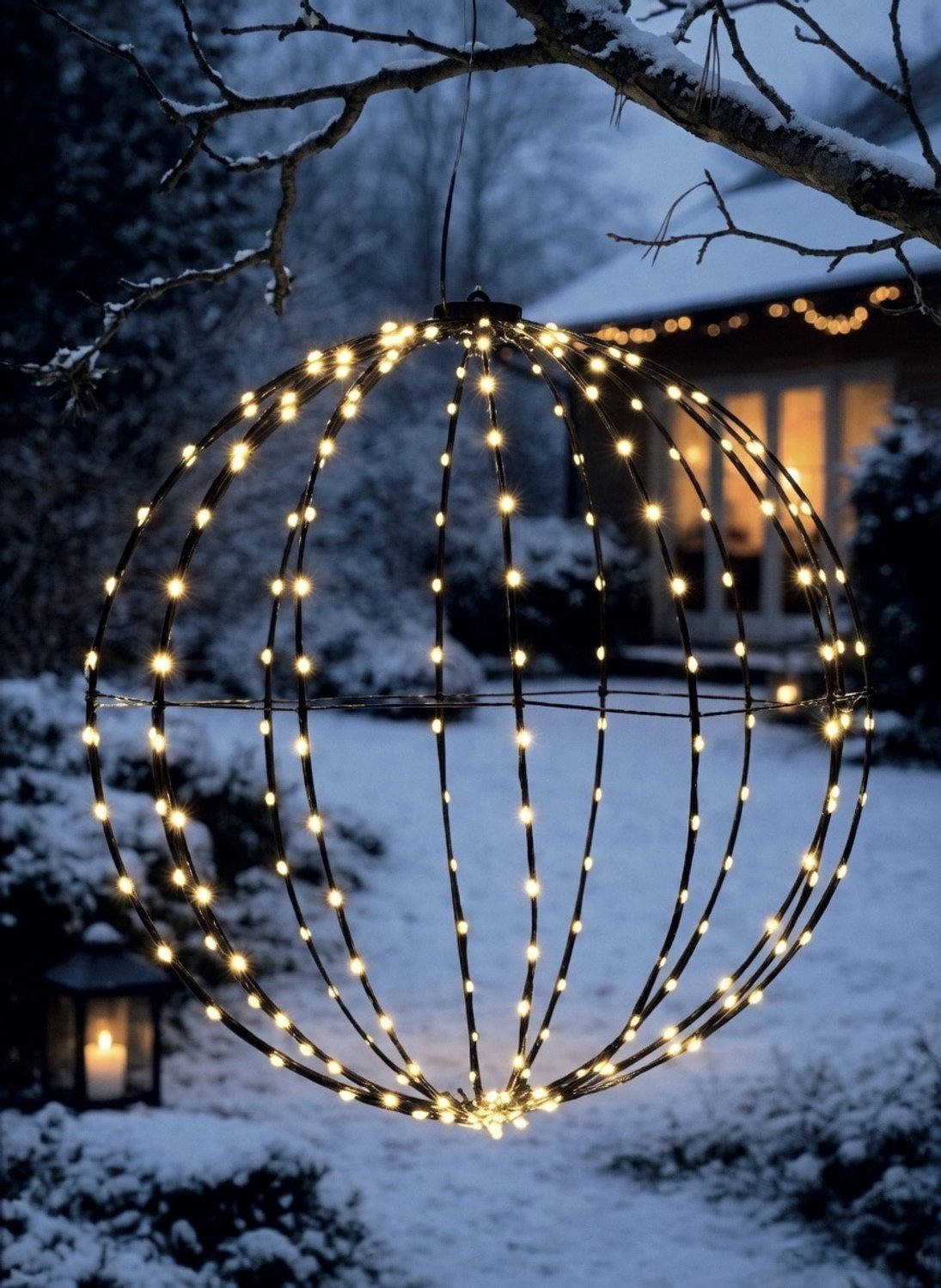X-Mas LED decoratiebol 50 cm - 224 LED lampjes - warmwit - timer - IP44 voor buiten