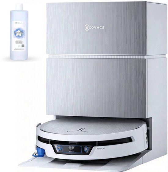 Ecovacs Deebot X12S Pro Omni - Robotstofzuiger Met Dweilfunctie - 27.000 Pa - 63°C Warm Water - Omni Station - AIVI 3D 4.0 - Wit - 1000ml Schoonmaakmiddel
