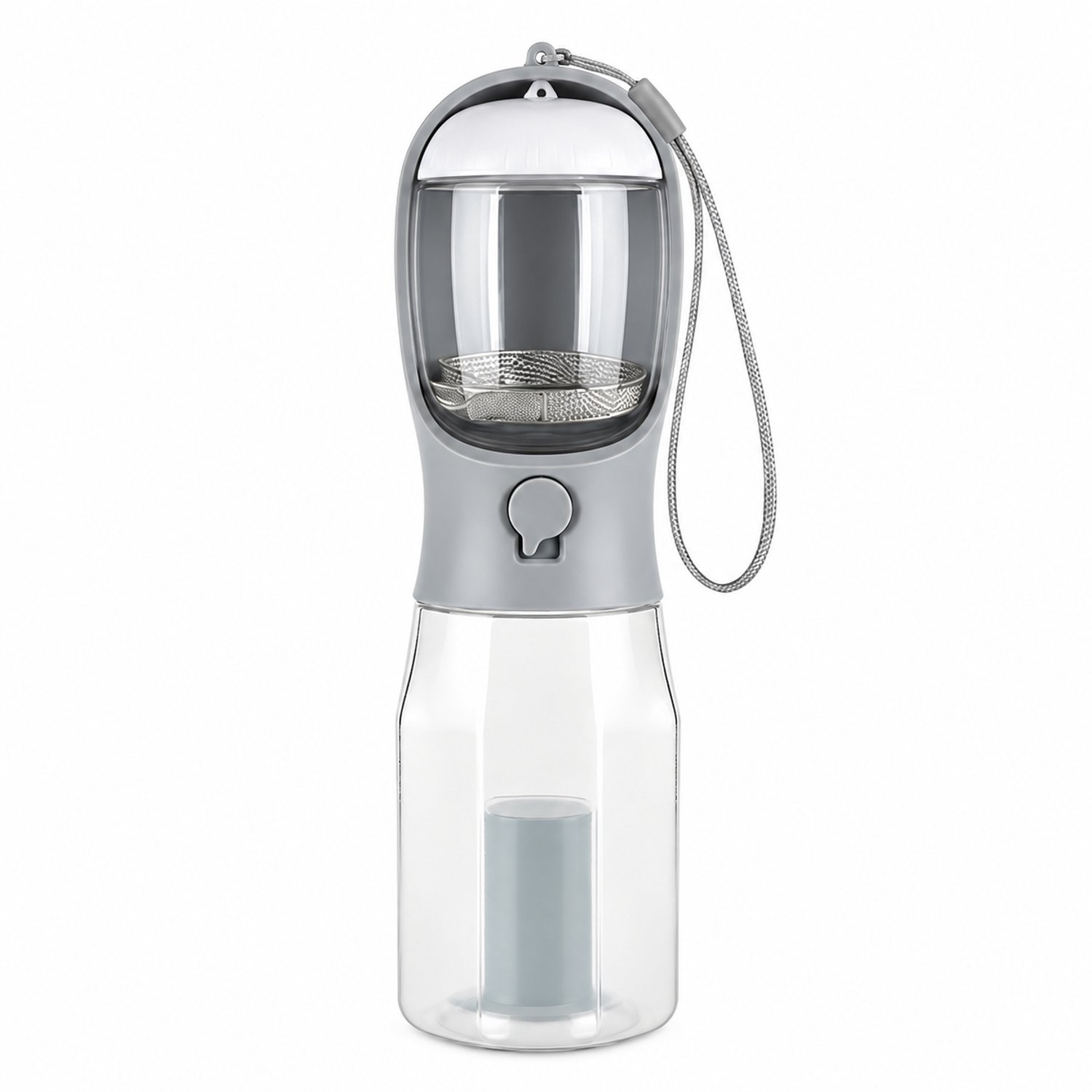 K&R Ventures 3-in-1 drinkfles huisdieren - 600 ml - Grijs