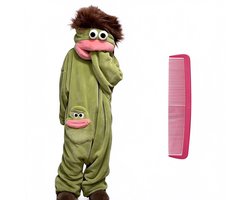 Onesie combinatiepyjama voor mannen en vrouwen, zacht warme polair stof, cosplay kostuum met zakken, geschikt voor thuisontspanning en gezinsactiviteiten,groente,S