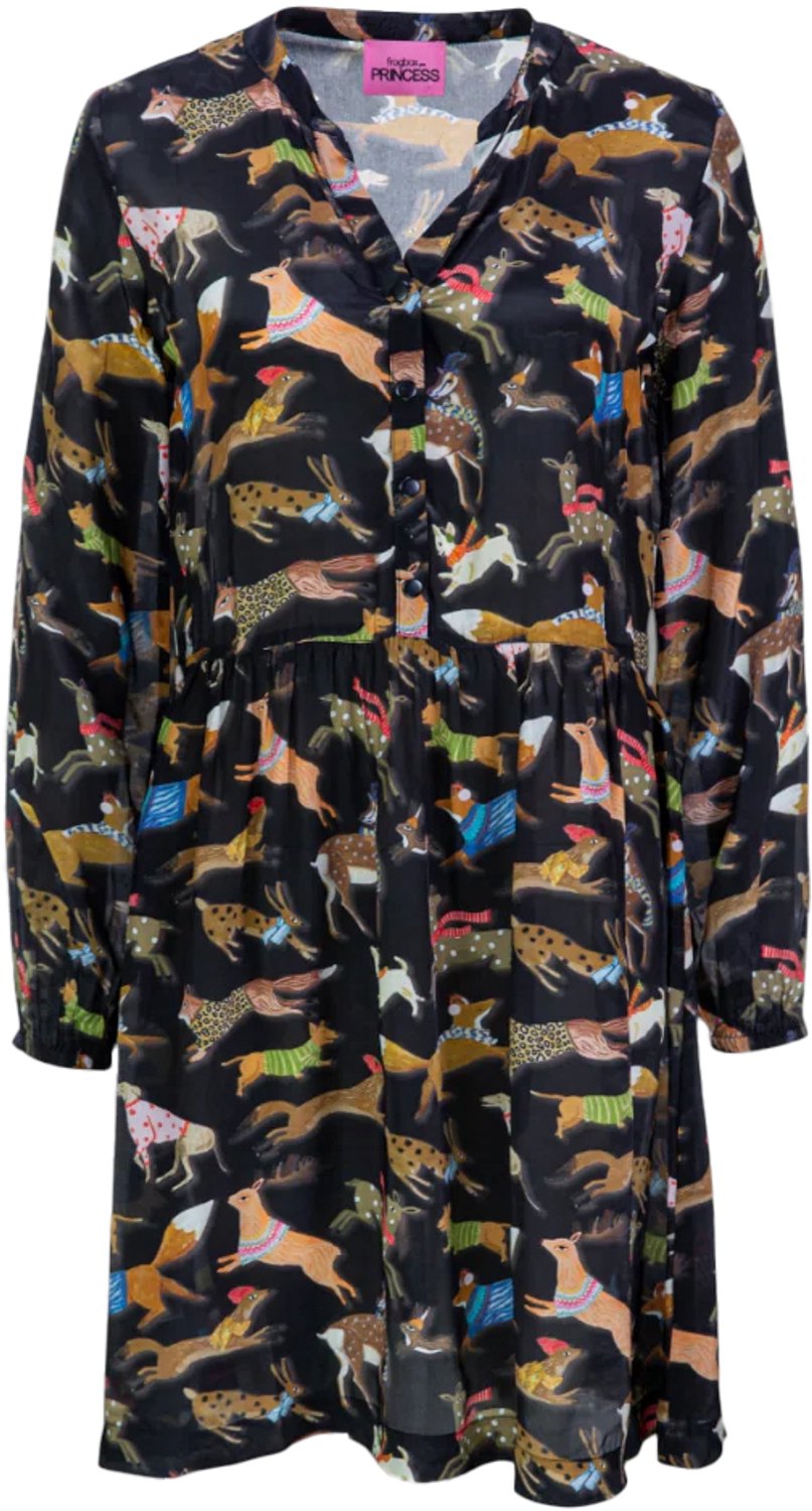 Frogbox - zwarte jurk animals - maat 36