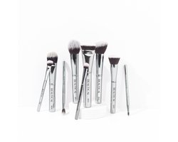 BEAUTICAL METAL GLAM Make up Kwasten Set – 9 Vegan Make up Penselen met Tas – Professionele Kwastenset
