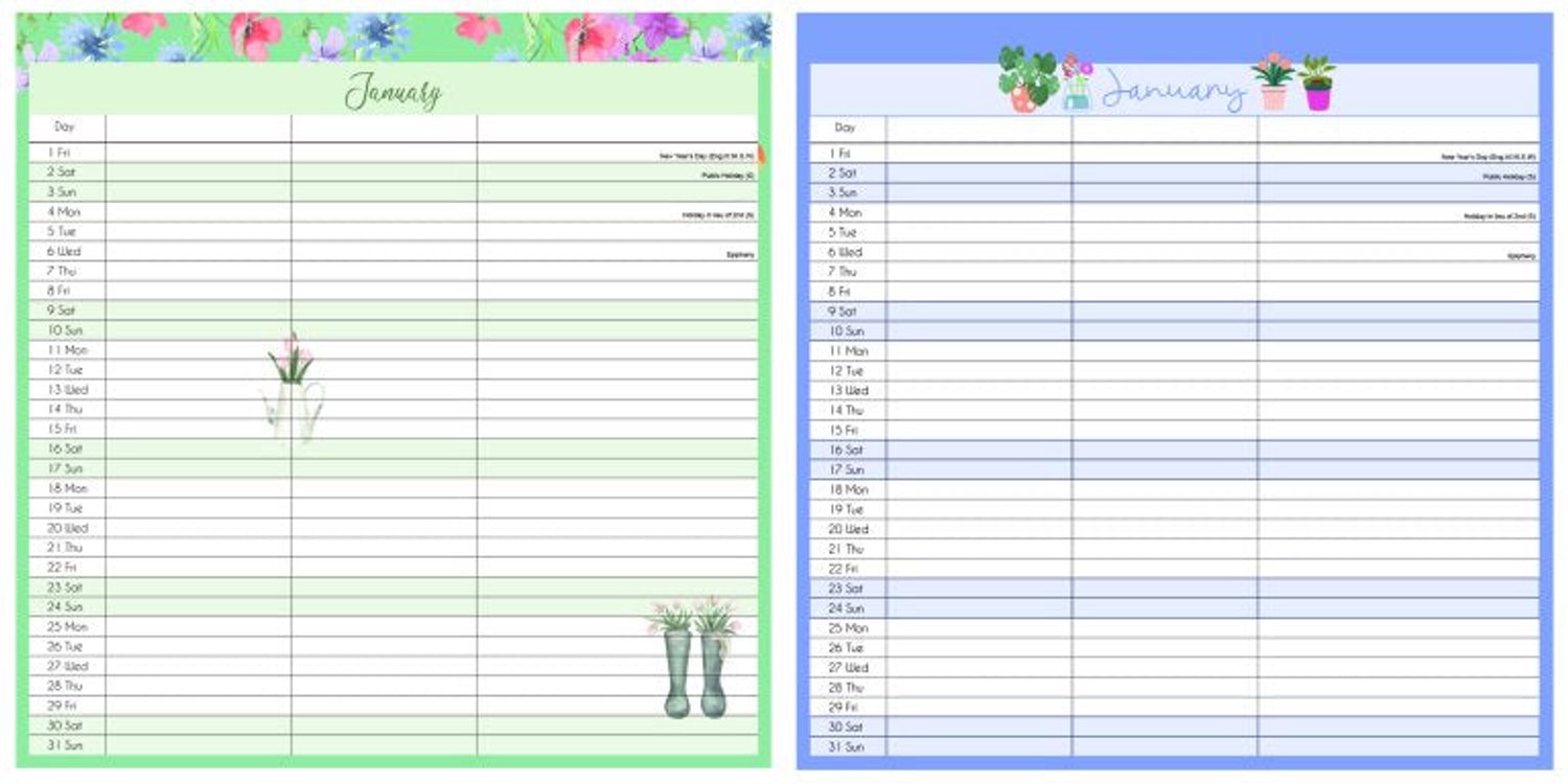 Country Garden and Kitchen Family Organiser 2027