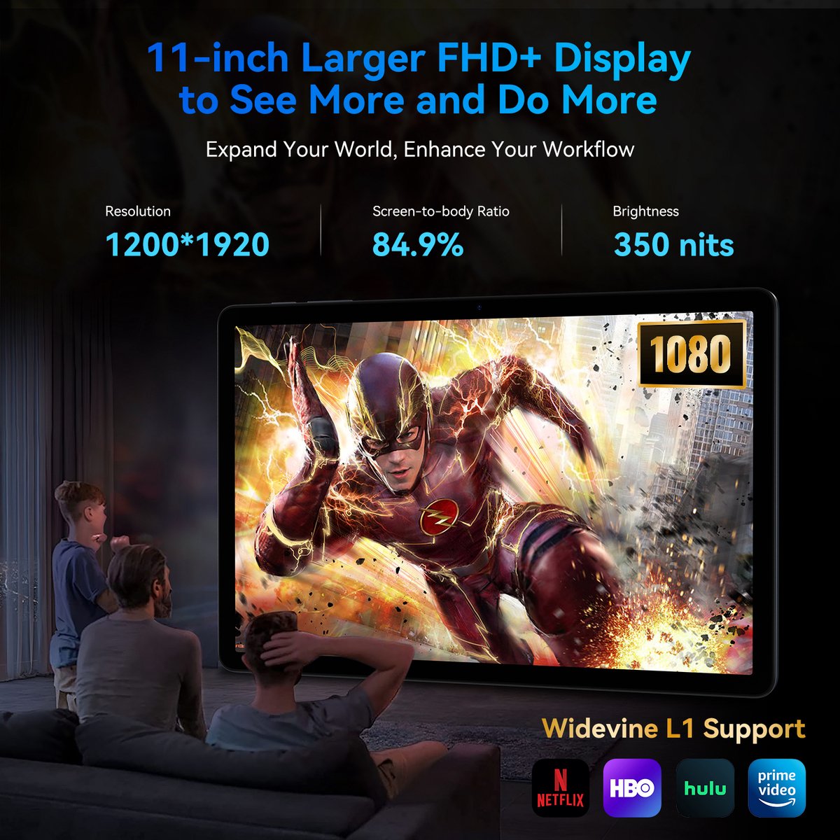 Tablet PC 11 Inch - 24GB RAM - 128GB Opslag - Android 15 - IPS Scherm - Gaming Tablet