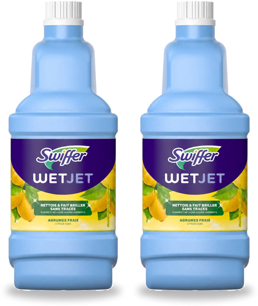 2 x Swiffer - WetJet Reinigingsmiddel – Dweilsysteem Navulling – Alles-in-één – 1,25 L - Voordeelverpakking - 2 stuks