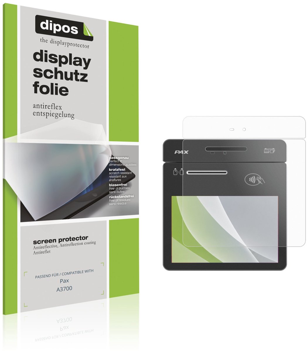 dipos – 2x Matte Beschermfolie geschikt voor Pax A3700 | Krasbestendige & antireflecterende Screenprotector Ultra-Thin