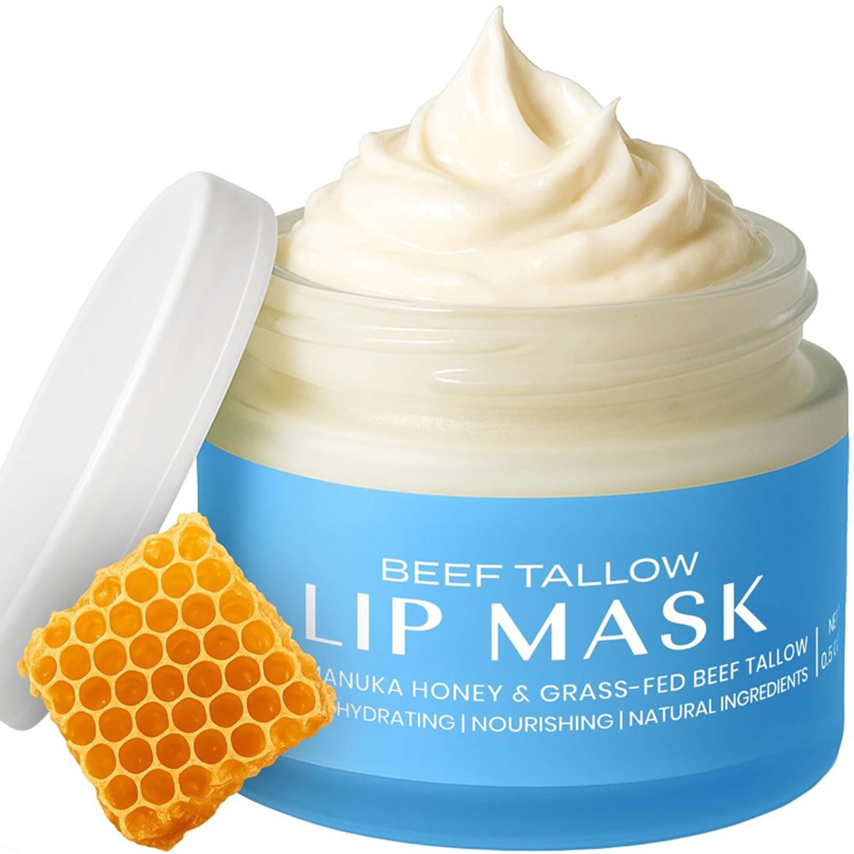 Body Restore Beef Tallow Lipmasker Pepermunt 14 g - Met Grass-Fed Beef Tallow & Manuka Honing - Lip Balm voor Droge Lippen - Met Pepermuntolie