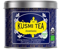 Biologische zwarte thee Kusmi Tea Anastasia, 100 g (in metalen blik)