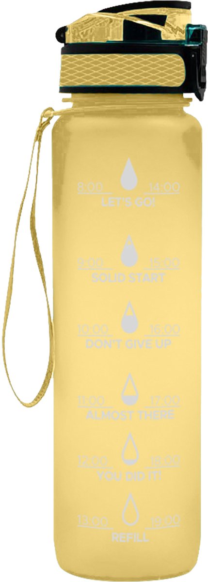 Drinkfles - Motivation Waterfles 1L - Geel