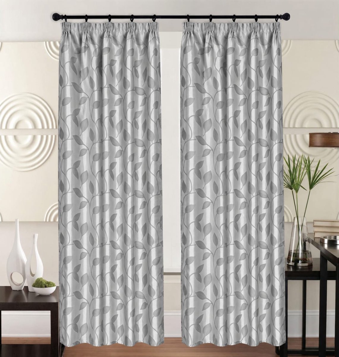 Kant En Klaar Gordijn - Met Plooiband - 140x240 cm - Zilver Grijs