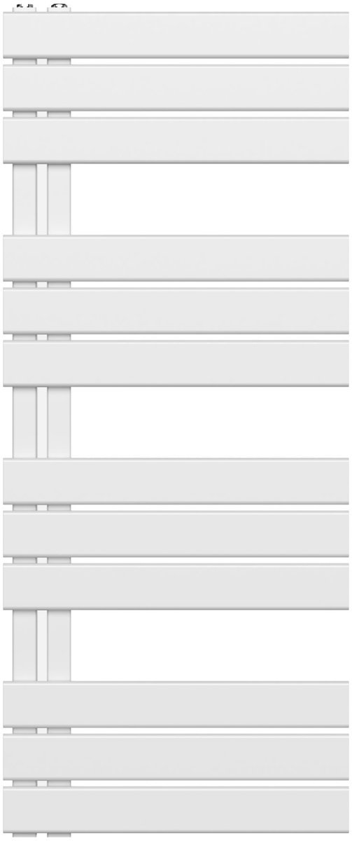 Handdoekradiator Belrad, 593W, 1200 × 500 mm, links-rechts aansluiting – Glanzend wit