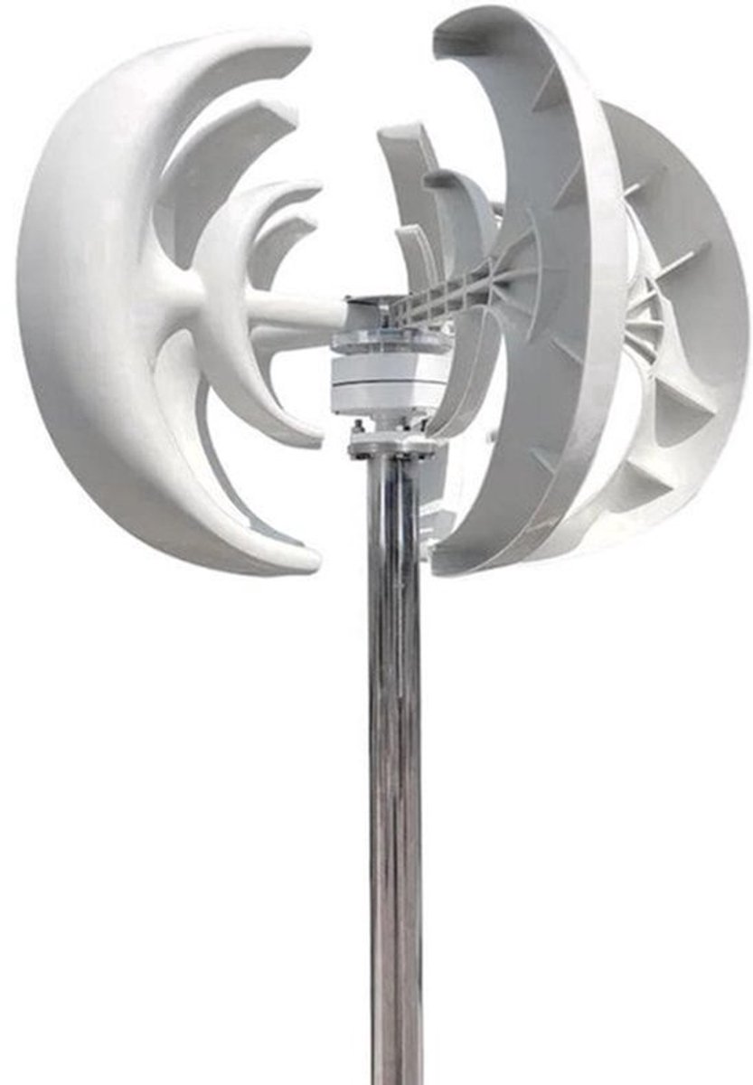 Windturbine - Windmolen - Windturbine Generator - Windenergie - Verticaal As - 3000W - 12V - Met MPPT Hybride Regeling - 5 Messen - Stille en Efficiënte Energieoplossing - voor Thuisgebruik