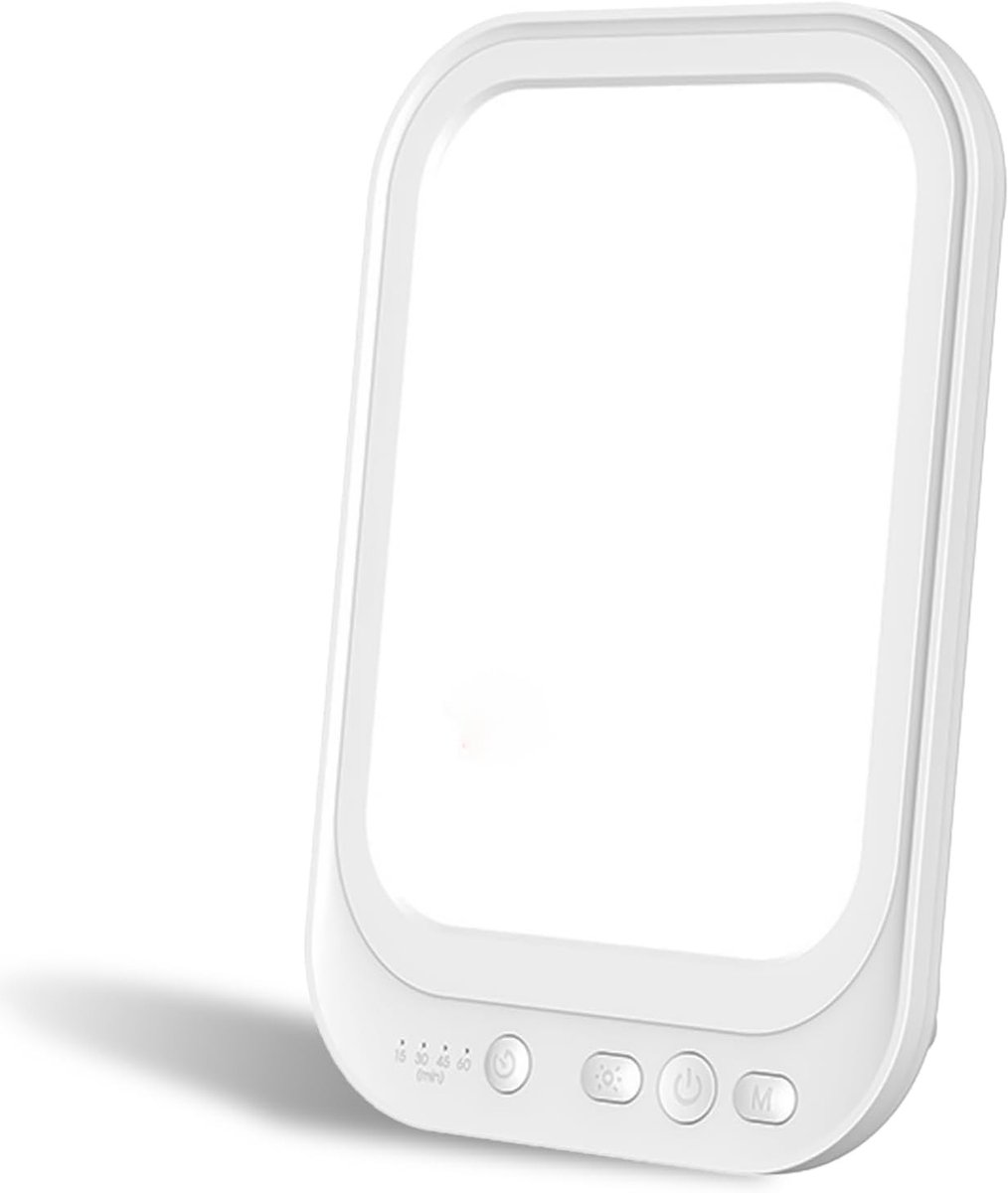 Daglichtlamp 10000 lux: Lichttherapie lamp met verstelbare kleuren, helderheid en 4 timerinstellingen, UV-vrije volle spectrum LED lamp met aanraakbediening voor optimale verlichting