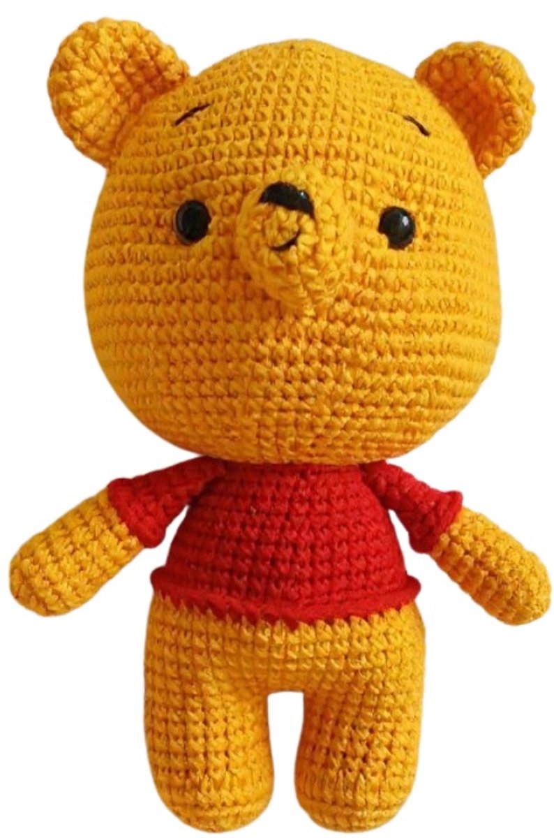 Nuvinokids Beer - Handgemaakte Gehaakte Knuffel - 100% Katoen - Baby - Peuter - Kind - Newborn - Knuffeldier - Baby Knuffel - Amigurumi - Eerste Knuffel - Zacht Speelgoed - CE Gecertificeerd - Kraamcadeau - Babyshower Cadeau - Geboortecadeau - Jongen
