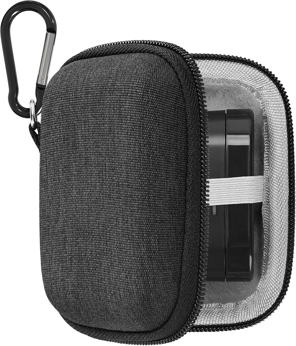Vervangende Hard Reis Etui voor Draadloze Oordopjes met Carabiner Clip - Geschikt voor PI8, PI7, PI5 (Donkergrijs)
