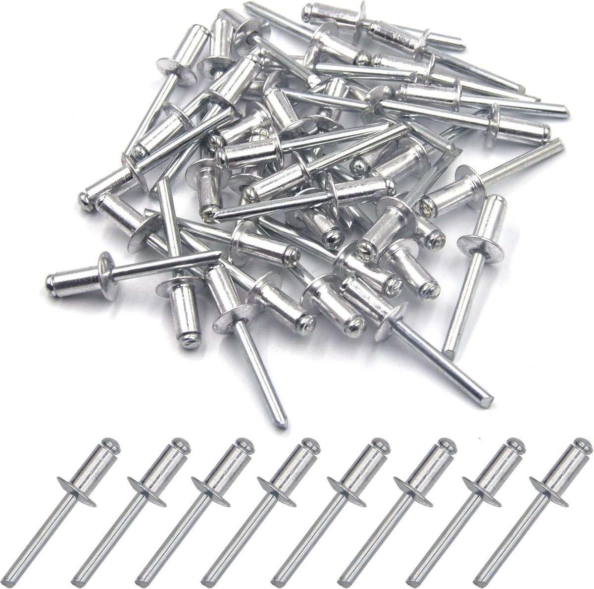 Daknagels - Zilver - 6,4 mm x 12,7 mm - Aluminium Blindklinknagels - Voor Constructie en Reparatie